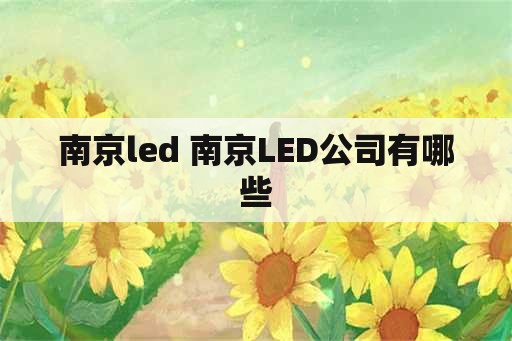 南京led 南京LED公司有哪些