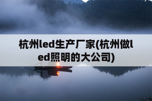 杭州led生产厂家(杭州做led照明的大公司)