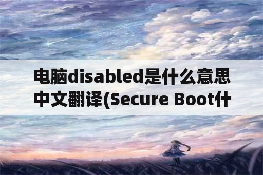 电脑disabled是什么意思中文翻译(Secure Boot什么意思？BIOS中Secure Boot？)