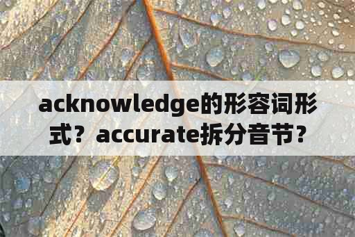 acknowledge的形容词形式？accurate拆分音节？