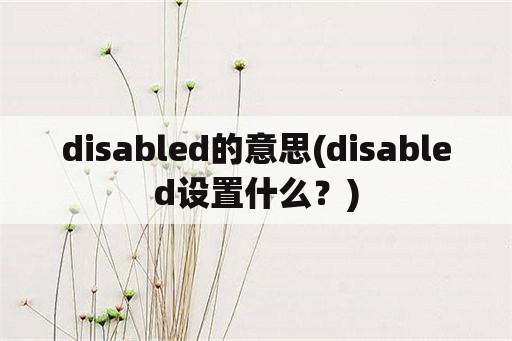 disabled的意思(disabled设置什么？)
