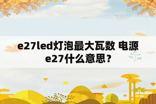 e27led灯泡最大瓦数 电源e27什么意思？