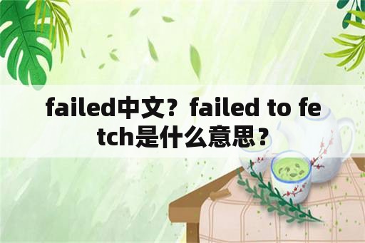 failed中文？failed to fetch是什么意思？