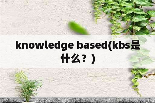 knowledge based(kbs是什么？)