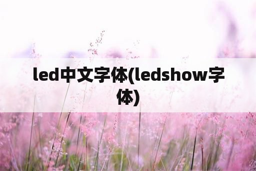 led中文字体(ledshow字体)