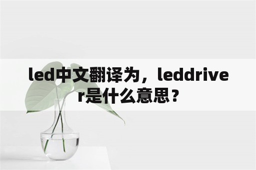 led中文翻译为，leddriver是什么意思？