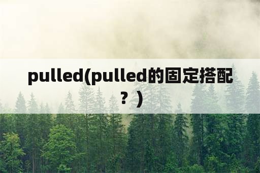 pulled(pulled的固定搭配？)