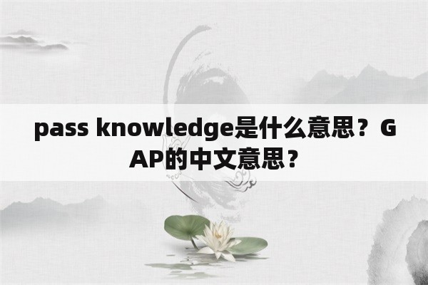 pass knowledge是什么意思？GAP的中文意思？