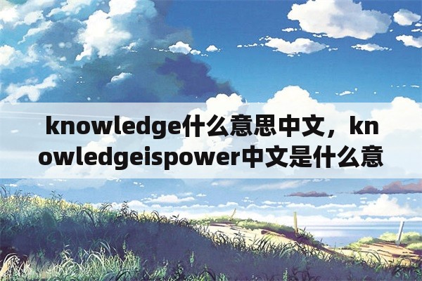 knowledge什么意思中文，knowledgeispower中文是什么意思？