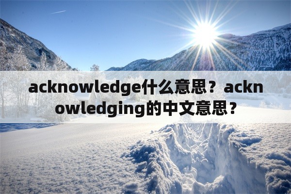 acknowledge什么意思？acknowledging的中文意思？