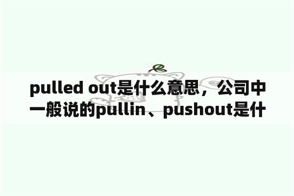 pulled out是什么意思，公司中一般说的pullin、pushout是什么意思呢？谢谢？