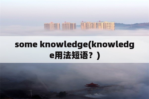 some knowledge(knowledge用法短语？)