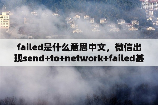 failed是什么意思中文，微信出现send+to+network+failed甚么意思？