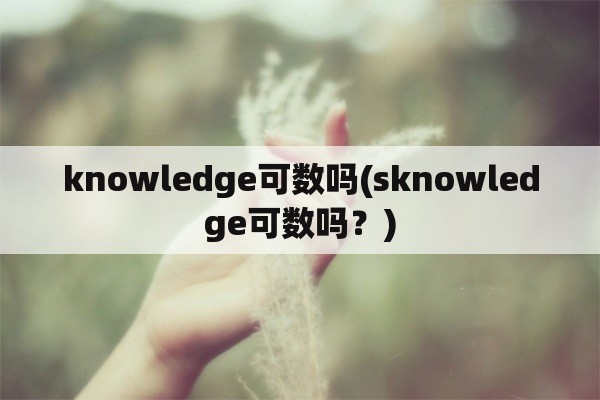 knowledge可数吗(sknowledge可数吗？)