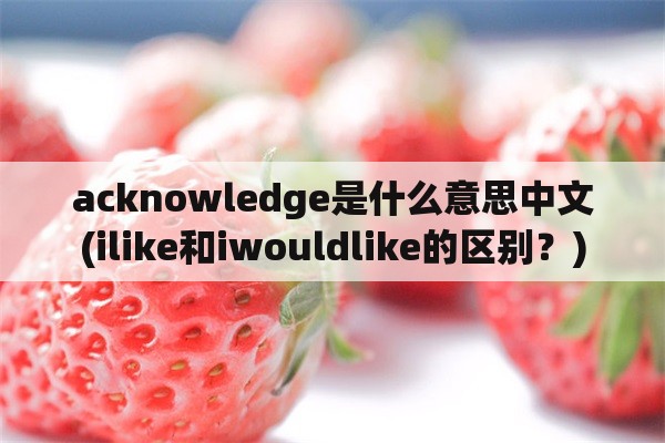 acknowledge是什么意思中文(ilike和iwouldlike的区别？)