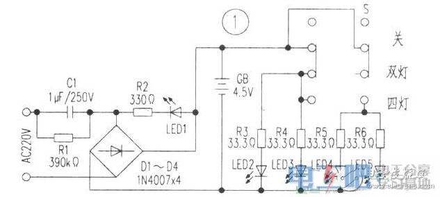 led强光手电筒电路图(led强光手电驱动电路图)